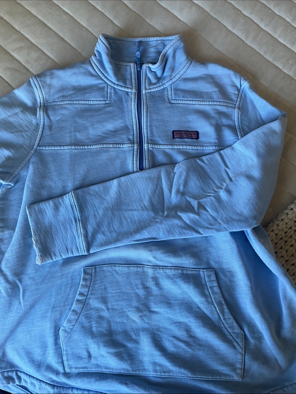 Vineyard Vines Light Blue Quarter-Zip Sweatshirt